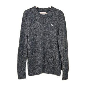Abercrombie & Fitch Sweater Men M Marled Gray LS Crew Neck Wool Preppy Academia